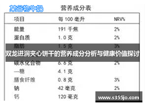 双龙进洞夹心饼干的营养成分分析与健康价值探讨